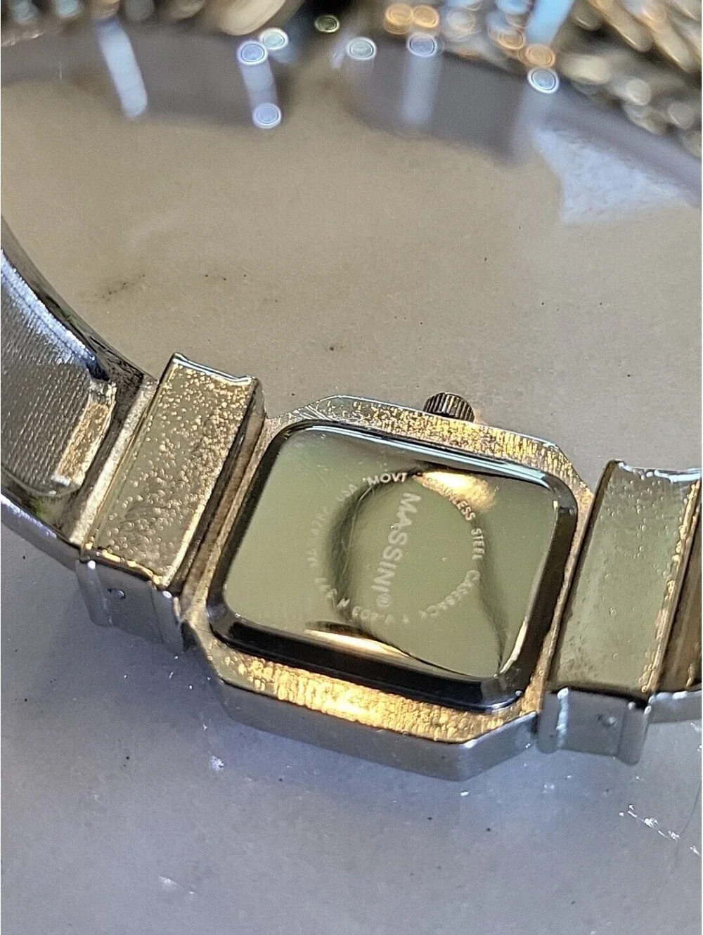Vtg Massini Womans Watch Bangle OSFA New Battery Silvertone 23mm Works EUC